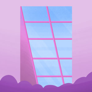 Vidro inclinado para baixo reduzindo reflexos